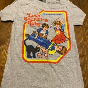 Gray Steven Rhodes Graphic Tee with Retro Design